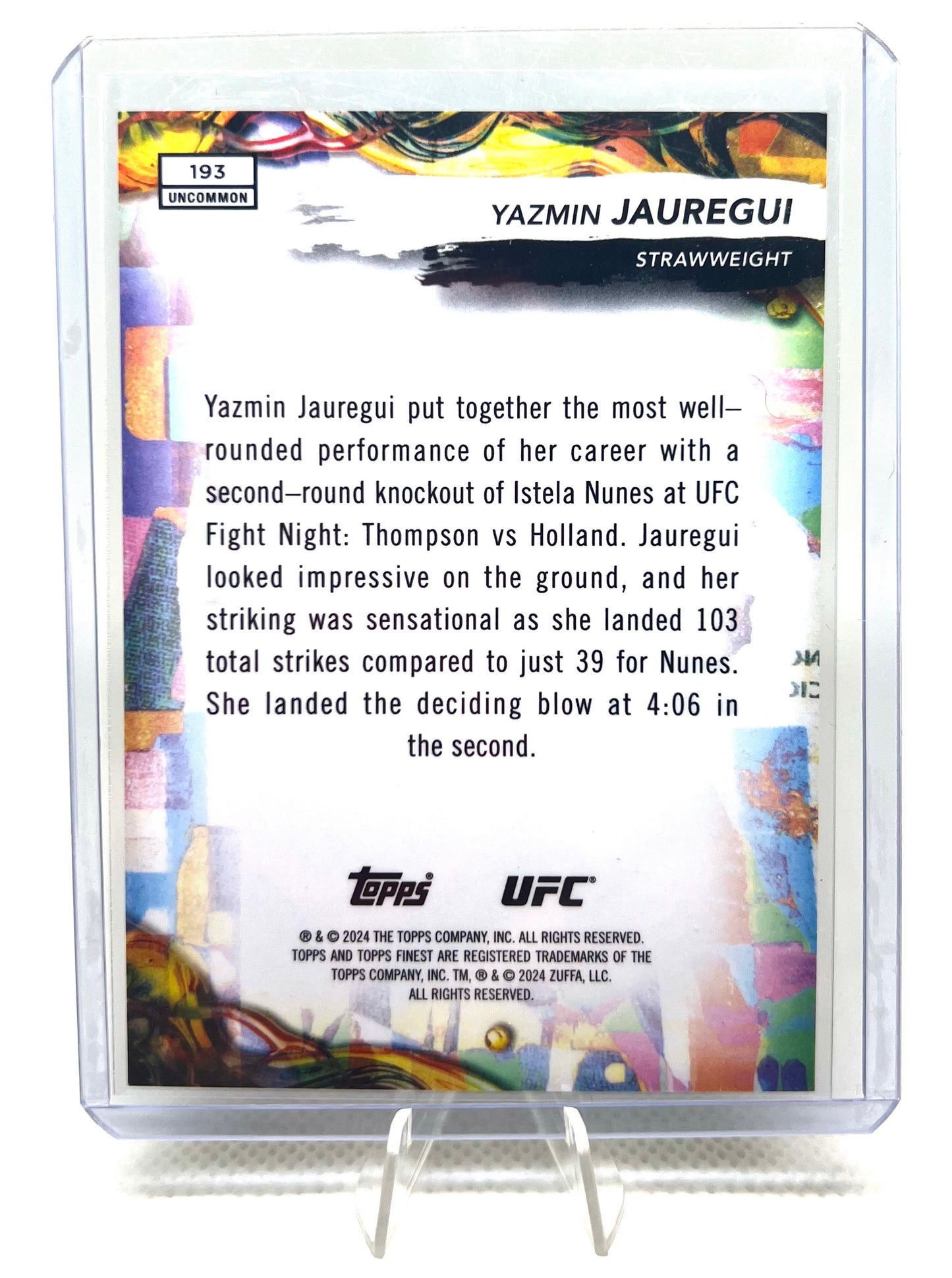 2024 Topps Finest UFC Yazmin Jauregui #03/05