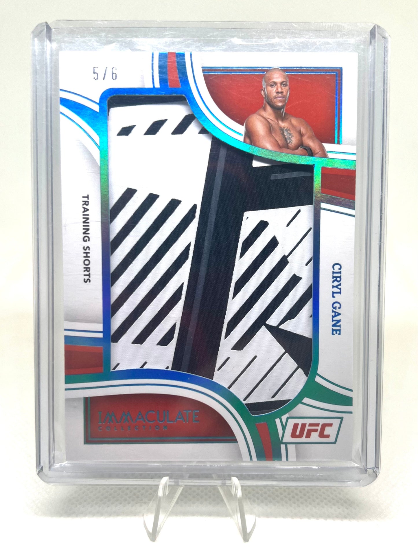 2023 Panini Immaculate UFC Ciryl Gane Jumbo Training Shorts Patch #05/06