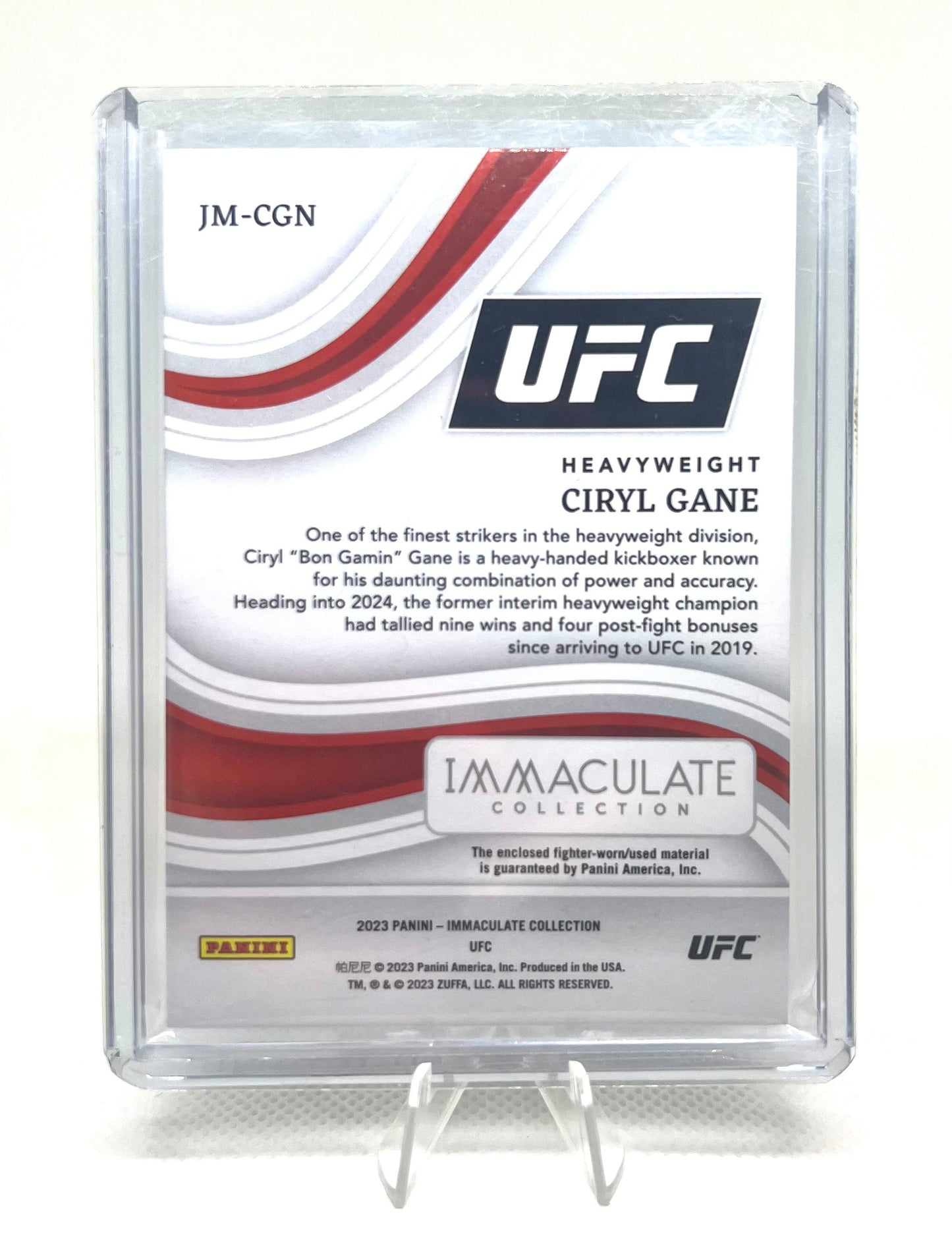 2023 Panini Immaculate UFC Ciryl Gane Jumbo Training Shorts Patch #05/06